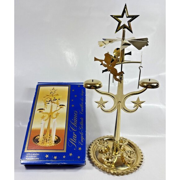 Star Chimes Candle Holder Brass Genuine Swedish Christmas Product Angel - Picture 1 of 9